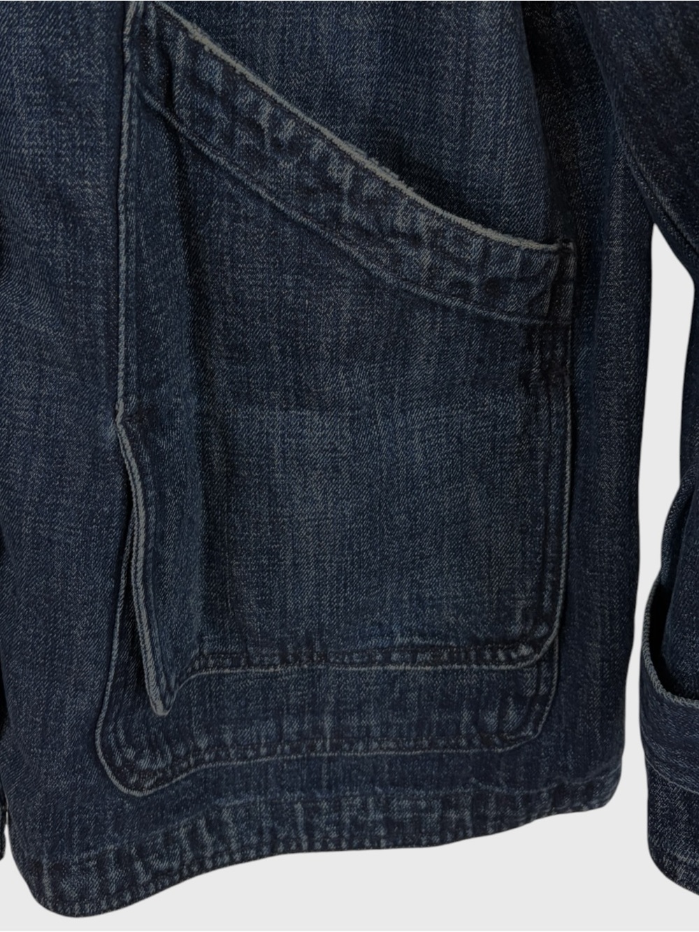 J Crew NWT Dark Blue Denim Barn Jacket with Oversized Pockets Size Large - Picture 4 of 12